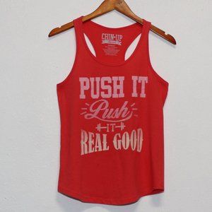 Chin-Up Apparel  "Push It, Push It Real Good" Racerback Tank Top